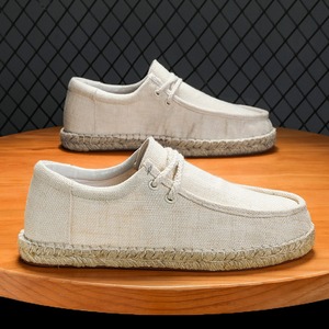 Zapatos de lino sin olor para hombre, sandalias de hierba tejida para pescadores, zapatos de lona de verano para hombre, zapatos casuales con suela de cáñamo, zapatos de moda. - Product Image 3