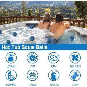 Lot de 2 boules absorbantes écologiques haute performance pour spa et piscine, réutilisables, éponges absorbantes d'huile, outil de nettoyage de la saleté lavable - Product Image 4