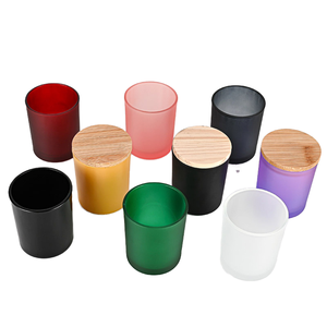 Commercio all'ingrosso OEM 8oz 10oz 14oz vetro nero opaco barattoli di candela con coperchio rifinito colorato candele recipienti 500ml di capacità per natale - Product Image 5