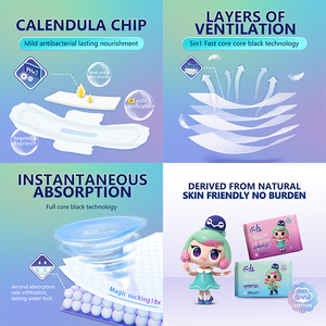 Organic Cotton Biodegradable Disposable Sanitary <strong>Pads</strong> Ultra-Thin <strong>Winged</strong> Panty Liners High Absorbency Leak Guard Women's Products - Product Image 2
