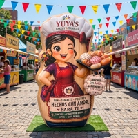 Mascotte de boulangerie gonflable personnalisée, personnage de chef géant gonflable pour la publicité extérieure des magasins alimentaires, décoration