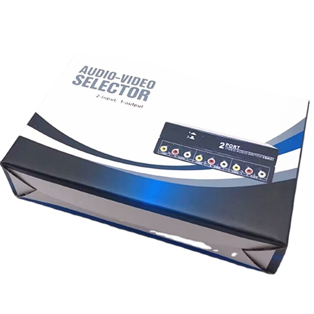 VSW21 Audio and Video Switcher, AV Switcher, RCA Two-in One-out AV 2-on-1 Audio Switcher Converter