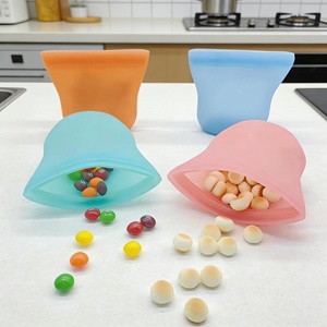 Eco Friendly Transparent Resealable Leakproof Storage Heat Resistant Silicone Snack Food Grade Customizable <b>Ziplock</b> <b>Bag</b> - Product Image 3