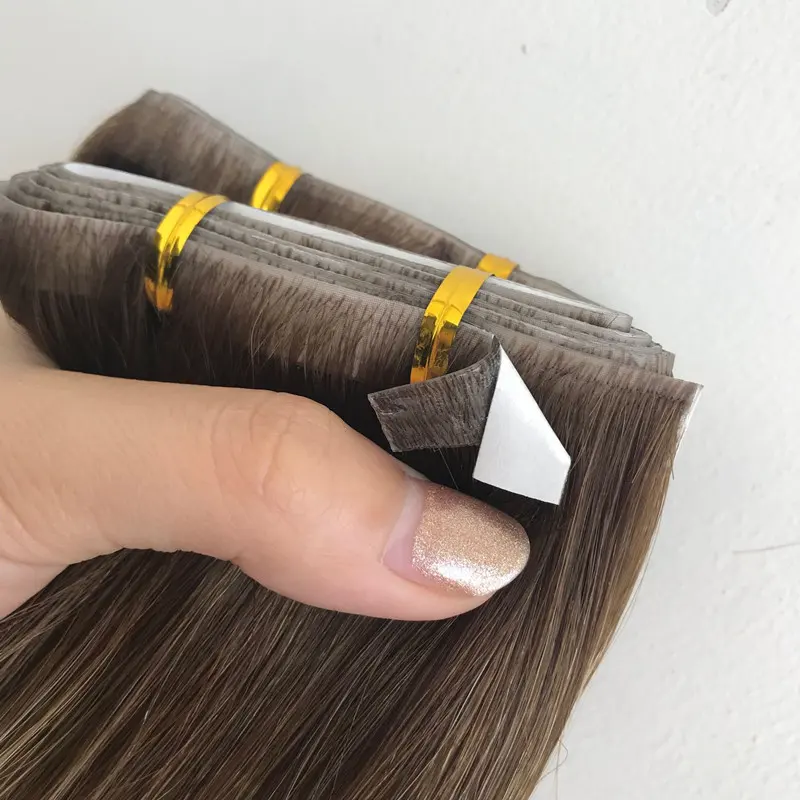 2022 Populaire Naadloze Tape Inslagen Braziliaanse Russische Remy Double Drawn Haar Invisible Huid Inslag Tape Hair Extensions Voor Salon