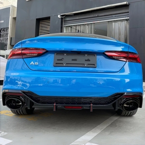 Nouveau diffuseur de pare-chocs arrière noir brillant <span class=keywords><strong>2021</strong></span> pour <span class=keywords><strong>Audi</strong></span> A5, aileron de spoiler avec embout d'échappement en acier inoxydable, lifting <span class=keywords><strong>RS5</strong></span>-R - Product Image 2