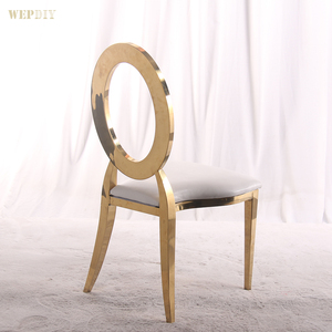 Stackable Hollow Stainless Steel Gold Silver Rose Gold <strong>Small</strong> Round Back Wedding <strong>Chair</strong> <strong>for</strong> Hotel Wedding - Product Image 5