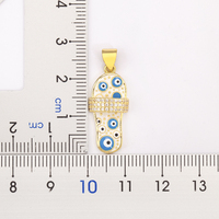 QIKU créatif goutte d'huile pantoufles forme oeil motif pendentif femmes cuivre Zircon collier bijoux accessoires insolites cadeau