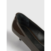 Mocassins pour femmes, bout carré, talons fins, 8 cm, respirants, imprimés, cuir verni brillant, marron, début du printemps, nouveauté
