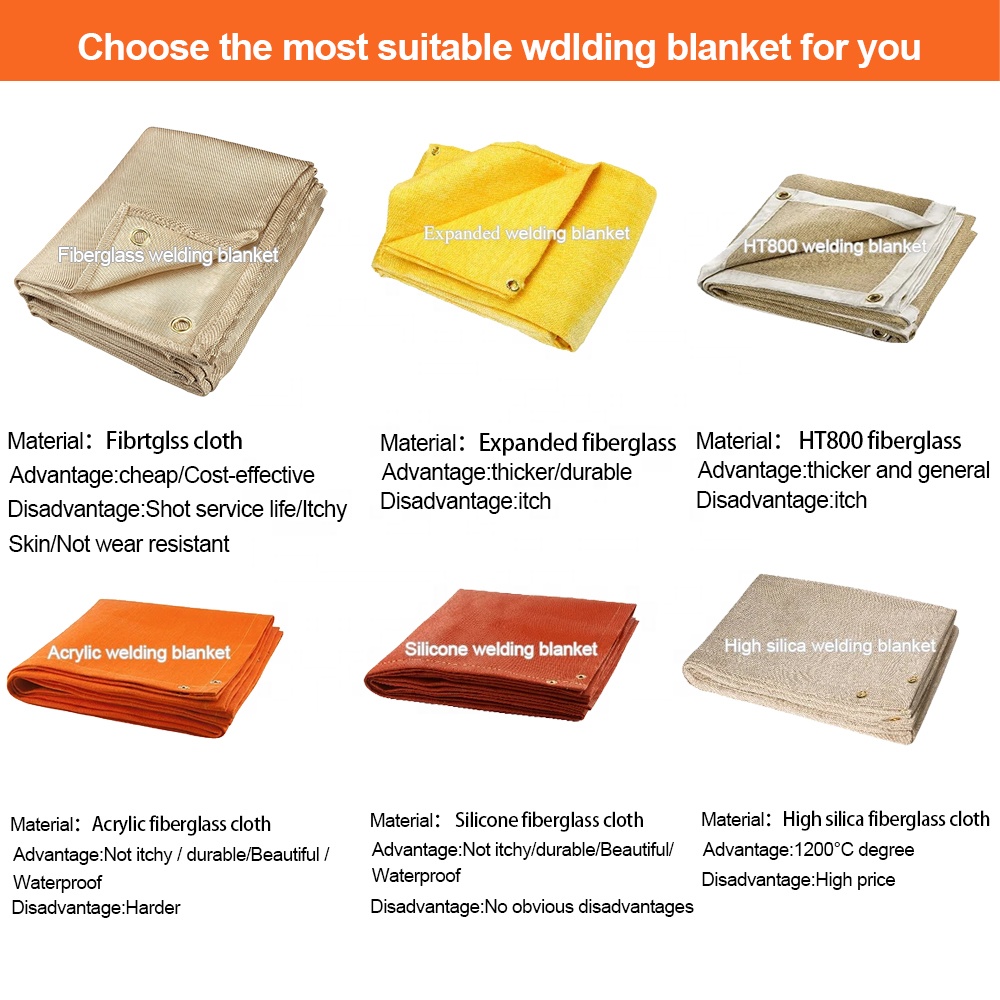 FLASLD Silicone Coated Welding Blanket 4x6 Ft Welding Curtain Welding