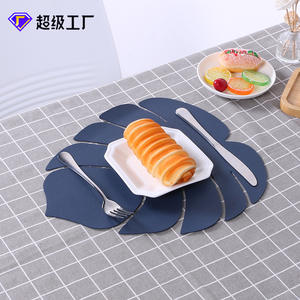 Napperons en feuilles de bananier amazoniennes, sous-verres épais imperméables pour restaurants occidentaux, jaune, vert, gris - Product Image 5