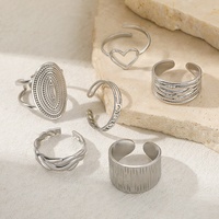 Bague géométrique en acier inoxydable tendance, polyvalente, unique, plaquée or 18 carats, ouverture réglable, unisexe, bijoux tendance pour un usage quotidien