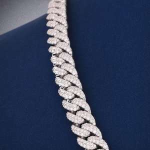 10mm S925 <b>Silver</b> VVS Moissanite Iced Out Cuban Link Chain Luxury <b>Necklace</b> 100% Passes <b>Diamond</b> Tester Wedding Gift Jewelry - Product Image 2