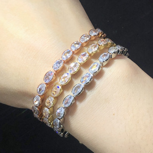 Bracelets ajustables en zircon brillant pour femmes, multicolores, style tennis, simples, tendance, bijoux pour fêtes, mariages, accessoires, cadeaux - Product Image 3