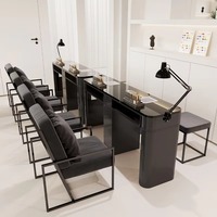 JINCHENG-Ensemble table et chaises pour manucure simple, double marbre, couleurs personnalisées