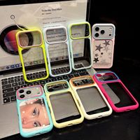 Coque de téléphone portable transparente antichoc avec bordure colorée pour iPhone 18 Pro Max 17 Air 17 16 15 14 13 12 11 – Dos transparent