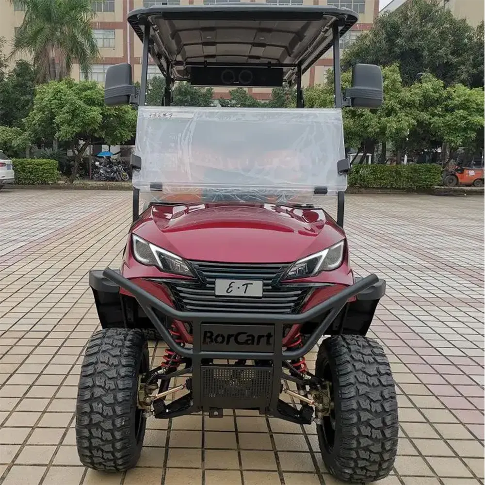 Guangzhou Petit véhicule utilitaire 4 places de luxe personnalisé Voiturette de golf avec moteur à courant alternatif Voiturette de golf électrique à levage rapide Buggy Club Car