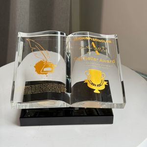 Prix de gros de trophée de forme de <span class=keywords><strong>livre</strong></span> d'ADL de haute qualité nouveau design pour des enseignants d'événements scolaires de l'usine d'artisanat en cristal - Product Image 3