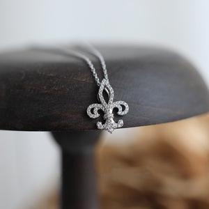 Collana con Pendente Iris in Acciaio al Titanio con Zirconia Cubica, Sottile Catena a O, Gioiello Floreale a Corona per Donna, Idea Regalo - Product Image 3