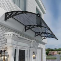 Panneaux en polycarbonate anti-UV, support en plastique, auvent DIY avec gouttière