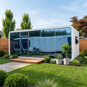 Cabine <span class=keywords><strong>Apple</strong></span> préfabriquée moderne insonorisée pour bureau extérieur, studio de jardin, pièce isolée de luxe pour cour arrière avec fenêtre pleine hauteur - Product Image 2