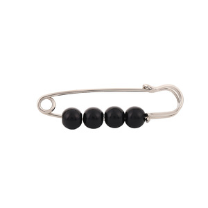 Faux Pearl <b>Scarf</b> Clip Alloy Brooch <b>Red</b> Black White Round Geometric Unisex Garment Pin Winter 2024 Yiwu Origin - Product Image 5