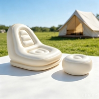 Ensemble de canapé gonflable d'extérieur, matelas pneumatique portable, chaise longue confortable avec repose-pieds pour le camping, les festivals de musique, la sieste au bureau