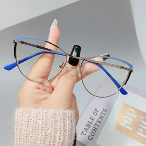 2025 tia xanh Chặn kính chống ánh sáng xanh siêu nhẹ kính máy tính kim loại bảo vệ mắt mèo mắt kính nam nữ - Product Image 2