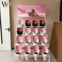 Support de Présentation de Fleurs Mobile Personnalisé en Fer, Multi-Niveaux, Démontable, Minimaliste et Moderne, avec Panneaux Publicitaires pour Fleuristes