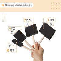 Offre Spéciale – Pinceau Éponge Noir à Manche en Bois pour Graffiti DIY – Spatule Éponge pour Enfants – Peinture Multi-Spécifications