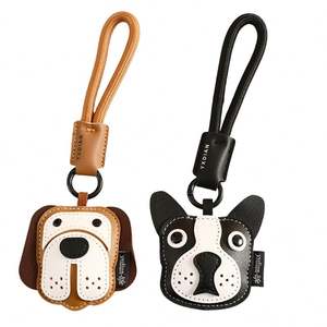 Llavero de Cuero con Diseño de Animal de Dibujos Animados, Colgante para Teléfono, Llavero de Cuero con Perrito <span class=keywords><strong>Beagle</strong></span>, Bulldog Francés, Accesorios Decorativos - Product Image 2