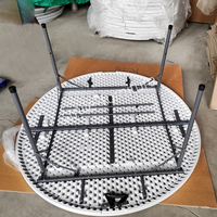 Table pliante portable en plastique - Tables pliantes robustes rondes et rectangulaires pour la maison, le camping et les fêtes en plein air