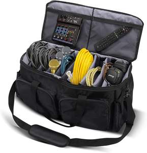 Sac de transport pour équipement DJ avec compartiments, organiseur de câbles, fond rembourré amovible, accessoires pour musiciens - Product Image 1
