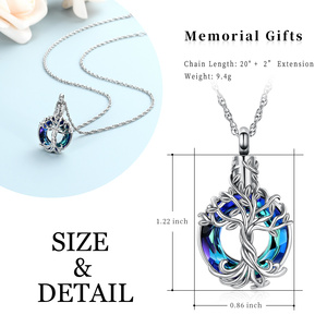 Arbre <span class=keywords><strong>de</strong></span> <span class=keywords><strong>Vie</strong></span> Crémation Bijoux Urne Collier pour Cendres pour Femmes Hommes <span class=keywords><strong>Cercle</strong></span> Humain <span class=keywords><strong>de</strong></span> <span class=keywords><strong>Vie</strong></span> Mémorial Cendres Urne Pendentif - Product Image 2
