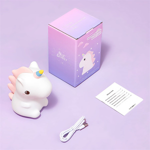 <span class=keywords><strong>Veilleuse</strong></span> LED tactile en silicone pour allaitement avec 7 couleurs (blanc) à intensité variable, alimentée par prise et batterie, pour les nouvelles mamans - Product Image 5