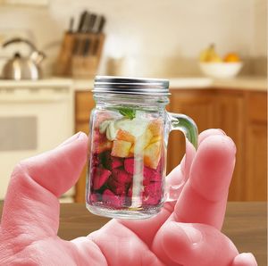 Nouveau pot en verre miniature transparent vide de 120 ml avec poignée et couvercle à vis pour <span class=keywords><strong>confiture</strong></span>, bonbons, café - Marque MK - Product Image 4