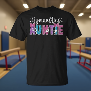 T-shirt da ginnastica Auntie, nera, taglia piccola, unisex, girocollo, stampa digitale, regalo sportivo - Product Image 2