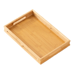 Japanese Style Bamboo Serving <b>Tray</b> With Handles For Breakfast Tea <b>Snacks</b> Home Use - Product Image 5