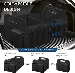 Sac de rangement pliable de luxe en polyester pour coffre de voiture, 3 compartiments, grand organisateur de siège arrière de voiture, véhicule - Product Image 2