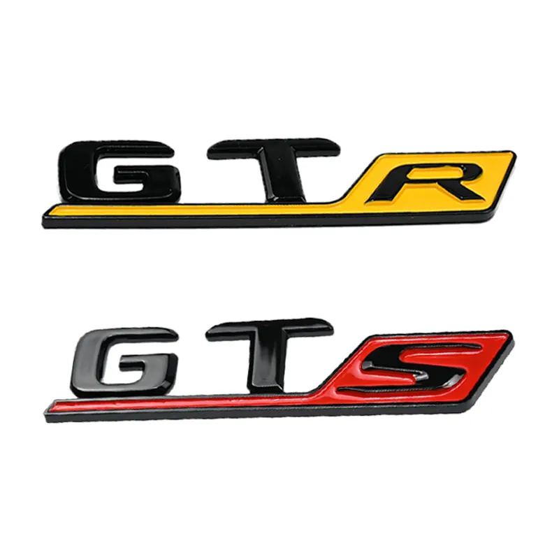 Badges de voiture 3d GTR en plastique ABS personnalisés en gros Emblèmes de voiture Autocollants de grille de voiture avec auto-adhésif