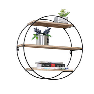 Artop Support de rangement décoratif mural en bois et métal Accessoires de cuisine solides Carton sculpté Circulaire Love Design pour garage - Product Image 3