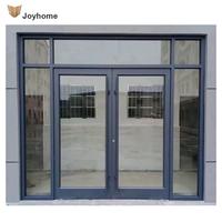 Approuvé par l'Amérique du Nord Double couche Verre trempé Aluminium Ascenseur Portes coulissantes Moderne Manuel Extérieur Impact des ouragans