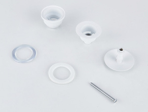 Robinet Click Clack G1-1/4 en laiton pour lavabo, blanc mat, avec grand couvercle, évacuation directe des eaux usées - Product Image 4