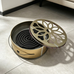 Mosquito Coil Holder Metal Round Portable Ash Collector Outdoor Camping Use - Product Image 2