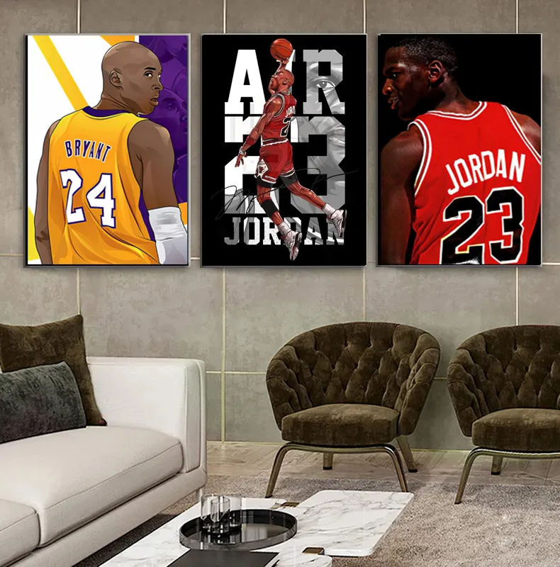 Moderne Slam Dunk Art Basketbalposters Prints Sportfiguur Portret Canvas Schilderij Cuadros Muur Foto Voor Huis Muur Decor