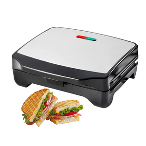 Máquina para hacer gofres de sándwich de 2 rebanadas de acero inoxidable de nuevo diseño <span class=keywords><strong>multiusos</strong></span> con platos desmontables antiadherentes - Product Image 1