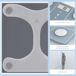 เครื่องชั่งน้ำหนักอัจฉริยะ รูปทรงสี่เหลี่ยม ระบบสัมผัส วัดค่า BMI ใช้พลังงานจากแบตเตอรี่ สีเทาสเลท สำหรับใช้ในบ้าน พร้อมการวัดน้ำหนักที่แม่นยำ - Product Image 5