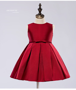 Robe de cérémonie simple en <span class=keywords><strong>satin</strong></span> sans manches pour filles, avec nœud à la taille, coupe trapèze, pour mariage, demoiselle d'honneur, fête d'anniversaire, vente en gros - Product Image 5