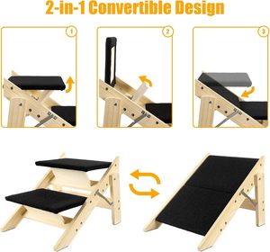 <span class=keywords><strong>Escalier</strong></span>/Rampe pliable <span class=keywords><strong>pour</strong></span> <span class=keywords><strong>chien</strong></span> avec 2 <span class=keywords><strong>marches</strong></span>, <span class=keywords><strong>escalier</strong></span> <span class=keywords><strong>pour</strong></span> animaux de compagnie durable <span class=keywords><strong>pour</strong></span> chiens de petite/moyenne/grande taille, noir (pas d'assemblage requis) - Product Image 3