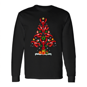 Camiseta de manga larga con diseño navideño de langosta y árbol de Navidad - Product Image 2