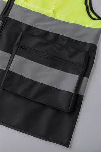 Chaleco DE SEGURIDAD reflectante unisex de alta visibilidad con múltiples bolsillos para trabajos de construcción - Product Image 5